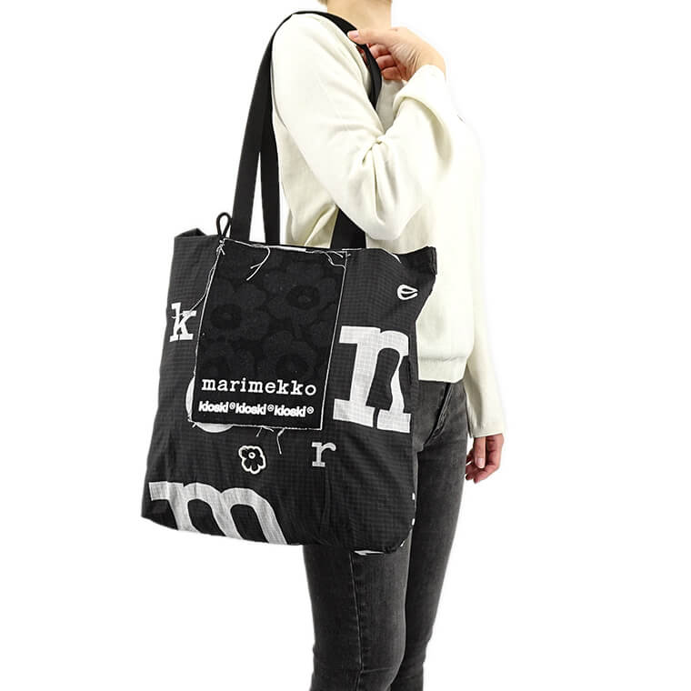 marimekko レディース メンズ トートバッグ FUNNY TOTE MARIMERKKI 092212 BLACK WHITE ブラック ホワイト 992