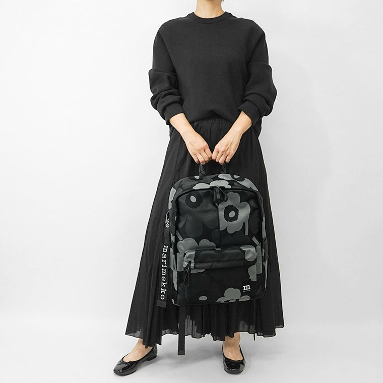 marimekko レディース メンズ バックパック ZIP TOP BACKPACK UNIKKO 094809 GREY DARK GREY BLACK グレー ダークグレー ブラック 990