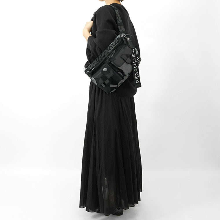 marimekko レディース メンズ ベルトバッグ SLING BAG M UNIKKO 094810 GREY DARK GREY BLACK グレー ダークグレー ブラック 990