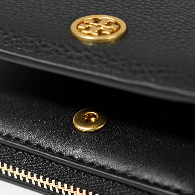 TORY BURCH レディース 2つ折り財布 ROBINSON PEBBLED BI FOLD WALLET 146369 BLACK ブラック 001