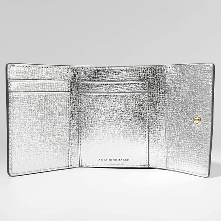 ANYA HINDMARCH レディース 3つ折り財布 MINI TRIFOLD EYES 195638 シルバー SILVER