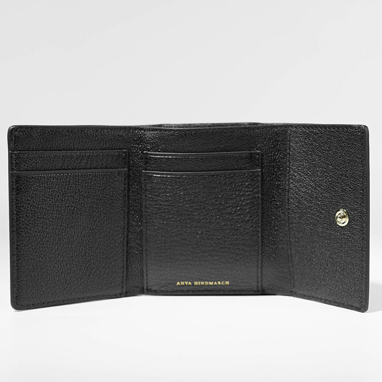 ANYA HINDMARCH レディース 3つ折り財布 MINI TRIFOLD EYES 195645 ブラック BLACK