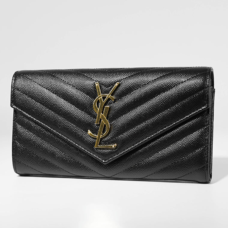 SAINT LAURENT レディース 長財布 CASSANDRE MATELASSE LARGE FLAP WALLET 372264 BOW01 NERO ブラック 1000