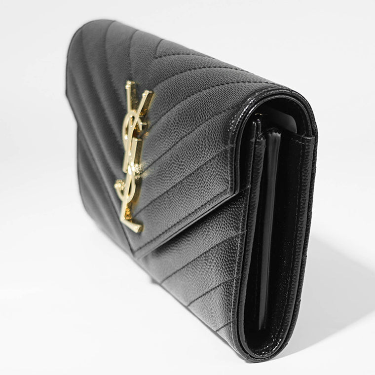 SAINT LAURENT レディース 長財布 CASSANDRE MATELASSE LARGE FLAP WALLET 372264 BOW01 NERO ブラック 1000