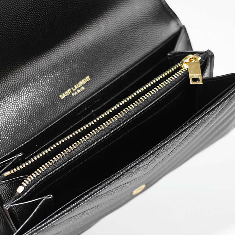 SAINT LAURENT レディース 長財布 CASSANDRE MATELASSE LARGE FLAP WALLET 372264 BOW01 NERO ブラック 1000