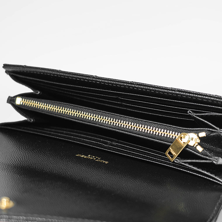 SAINT LAURENT レディース 長財布 CASSANDRE MATELASSE LARGE FLAP WALLET 372264 BOW01 NERO ブラック 1000