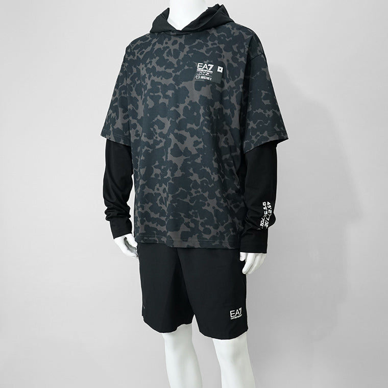 EMPORIO ARMANI EA7 VISIBILITY Line メンズ パーカー 7M000245 AF12874 FANCY DARK GREY グレー系 F8033