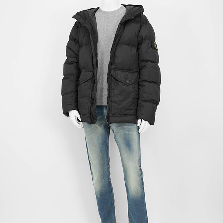 STONE ISLAND メンズ ダウンジャケット GARMENT DYED CRINKLE REPS R NY DOWN 811540723 ブラック V0029