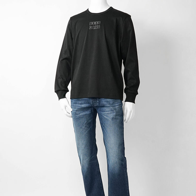 DIESEL メンズ 長袖Tシャツ T MADJUST LS T1 A18723 0PJBG ブラック 9XX