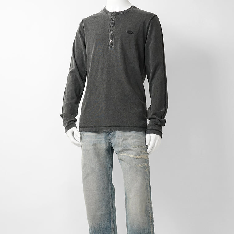 DIESEL メンズ 長袖Tシャツ T MIND A20269 0QMBS ウォッシュブラック 02A