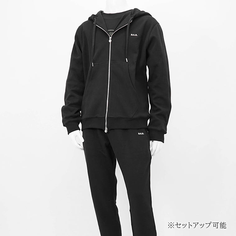 BALR. メンズ ジップアップパーカー Q SERIES ZIP THROUGH HOODIE B1269 1013 ブラック JET BLACK