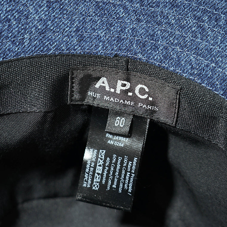 A.P.C. メンズ レディース バケットハット BOB THAIS CARPENTER BUCKET HAT COHTD M24150 INDIGO DELAVE ウォッシュブルー IAL
