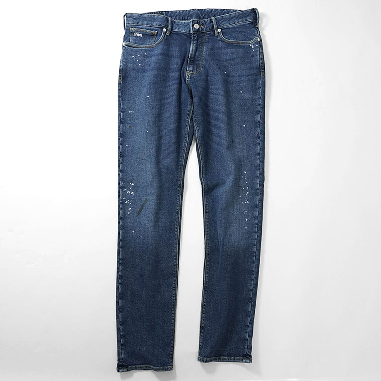 EMPORIO ARMANI メンズ ジーンズ EM000121 AF13252 MIX OF COLOURS ON BLUE DENIM ウォッシュブルー FB041