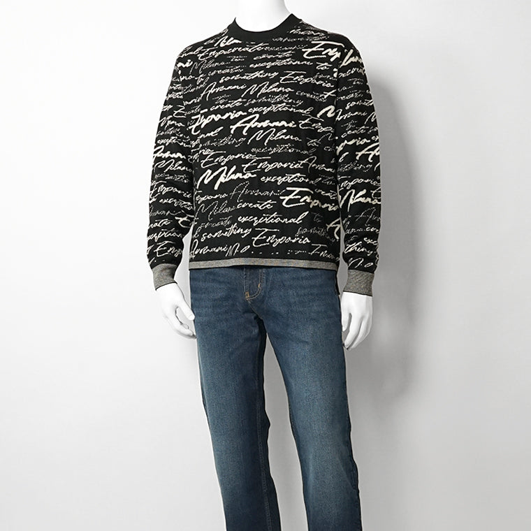 EMPORIO ARMANI メンズ ニット EM002630 AF14199 BLACK CURSIVE ブラック FC103