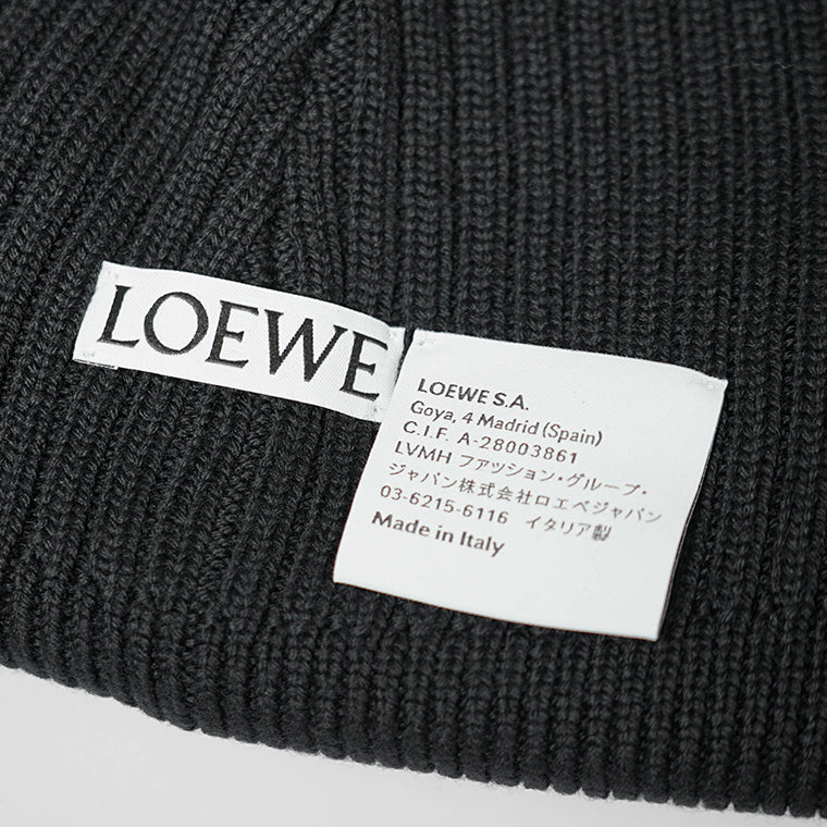 LOEWE メンズ レディース ニットキャップ LOEWE BEANIE F540257X23 BLACK ブラック 1100