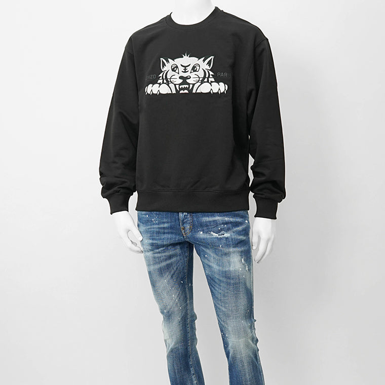 ケンゾー KENZO メンズ スウェットシャツ KENZO HAPPY TIGER EMBROIDERED SWEATSHIRT FF65SW2654MF BLACK ブラック 99J