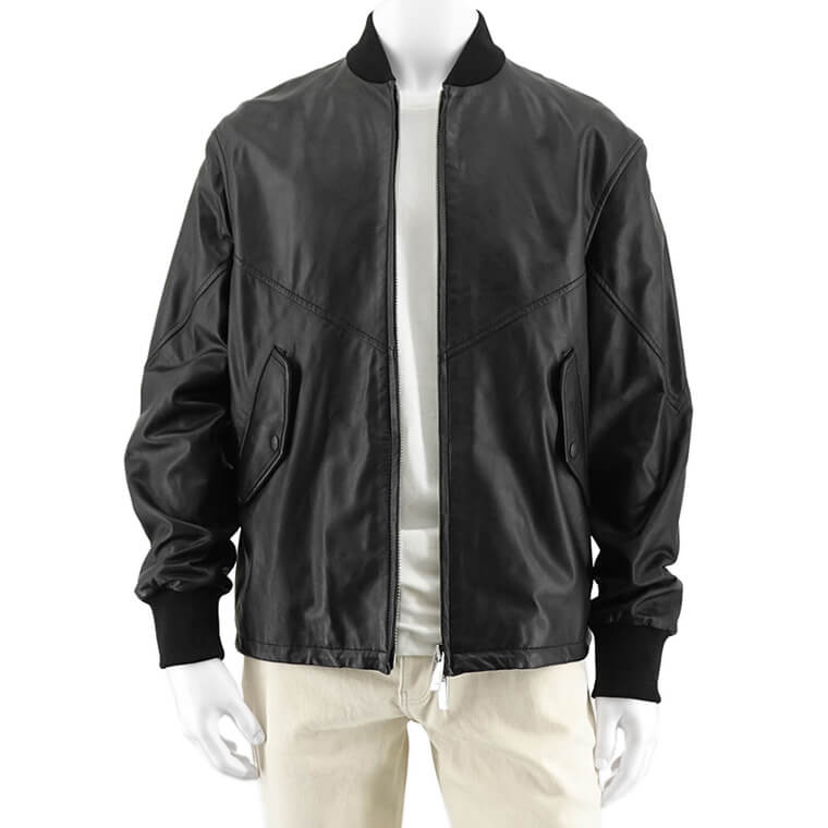 ARMANI EXCHANGE メンズ ラムレザーブルゾン H49R70 E9P70 ブラック 999