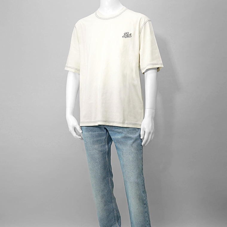 AMI メンズ Tシャツ HTS029 JE0118 BLANC CREME アイボリー 136