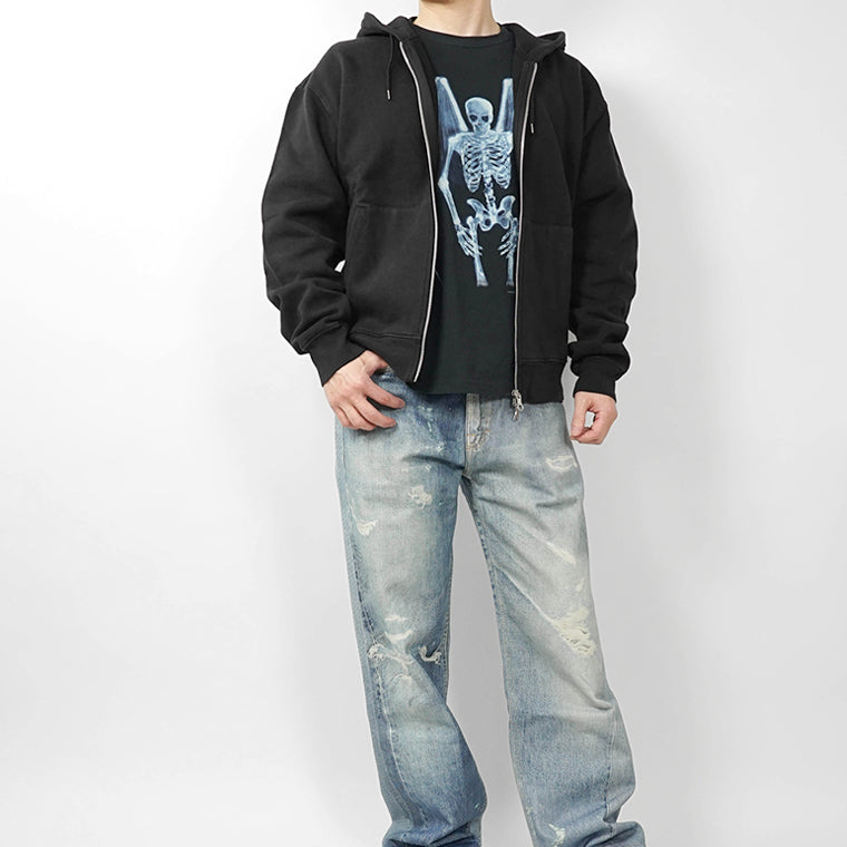 OUR LEGACY メンズ ジップアップパーカー RASCAL HOOD M2266RW ウォッシュブラック WASHED BLACK STAR FLEECE
