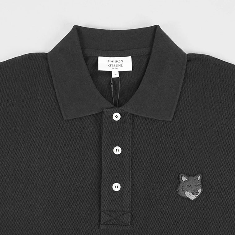 MAISON KITSUNE メンズ ポロシャツ BOLD FOX HEAD MM00202 KJ7010 BLACK ブラック P199