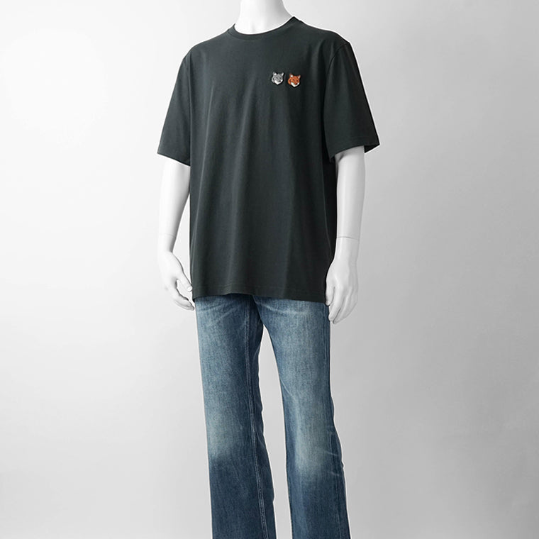 【2026SS SUMMER SALE】MAISON KITSUNE メンズ Tシャツ DOUBLE FOX HEAD COMFORT TEE SHIRT OM011CF KJ7025 2カラー