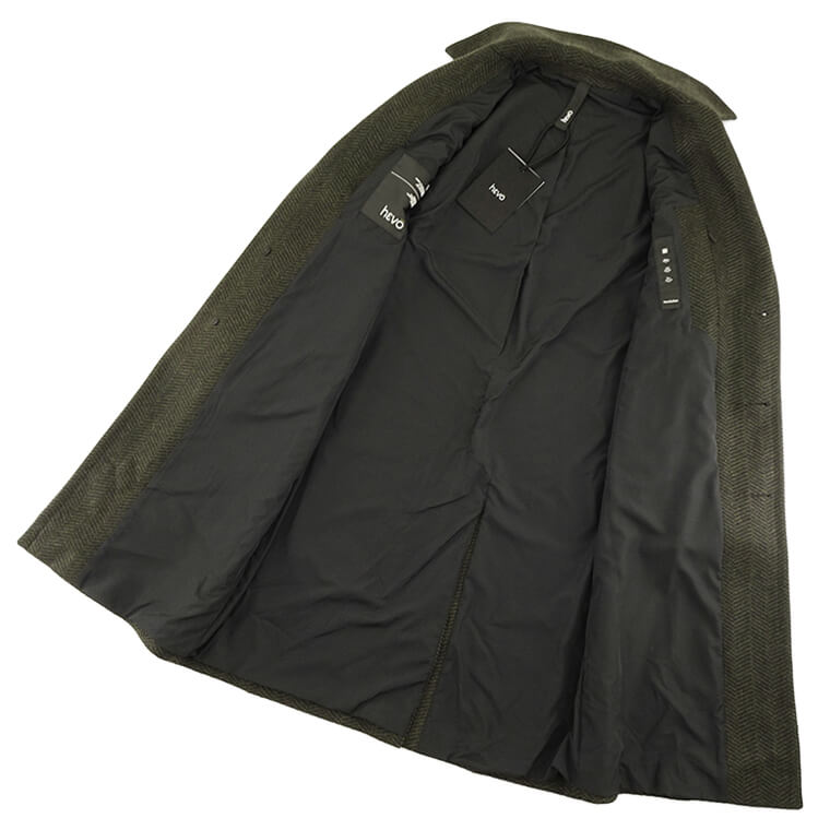 HEVO メンズ コート OSTUNI Q E731 BLACK GREEN ブラック グリーン 3300