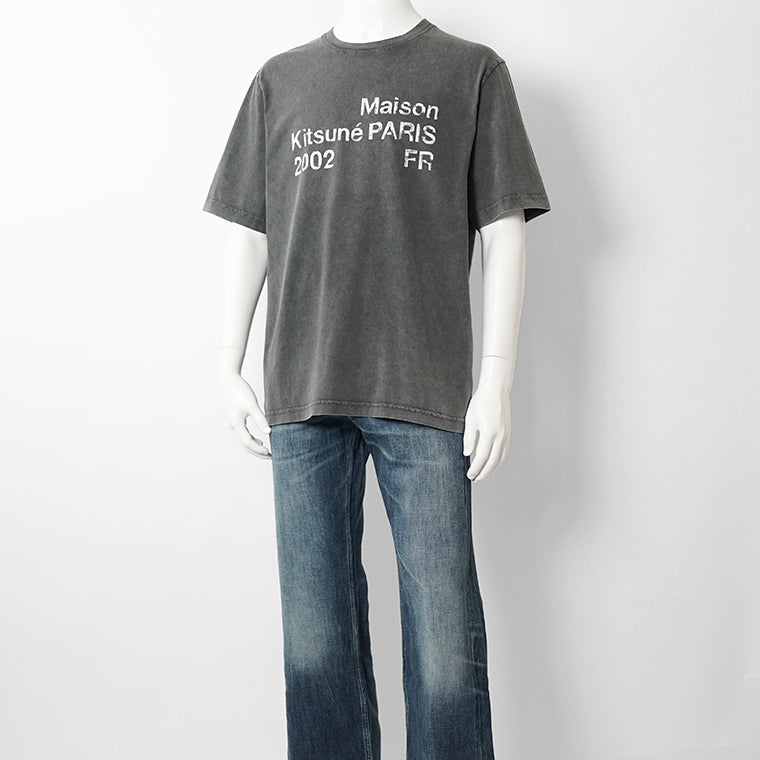 【2026SS SUMMER SALE】MAISON KITSUNE メンズ Tシャツ MAISON KITSUNE 2002 FADED COMFORT TEE SHIRT PM00124 KJ7036 BLACK FADED フェイデッド ブラック 0519