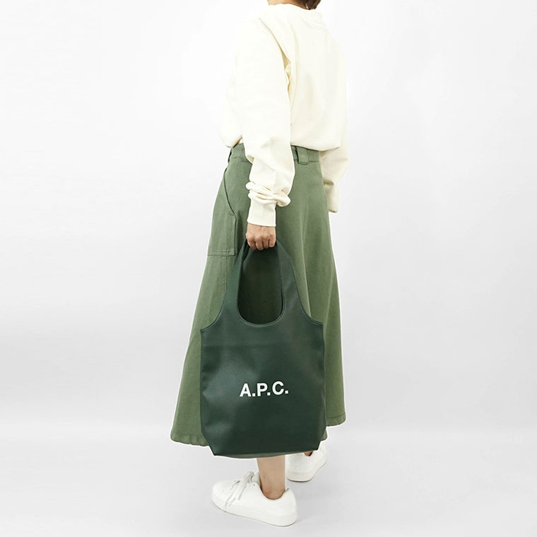 A.P.C. レディース メンズ トートバッグ TOTE NINON SMALL PUABO M61861 VERT FONCE ダークグリーン KAF