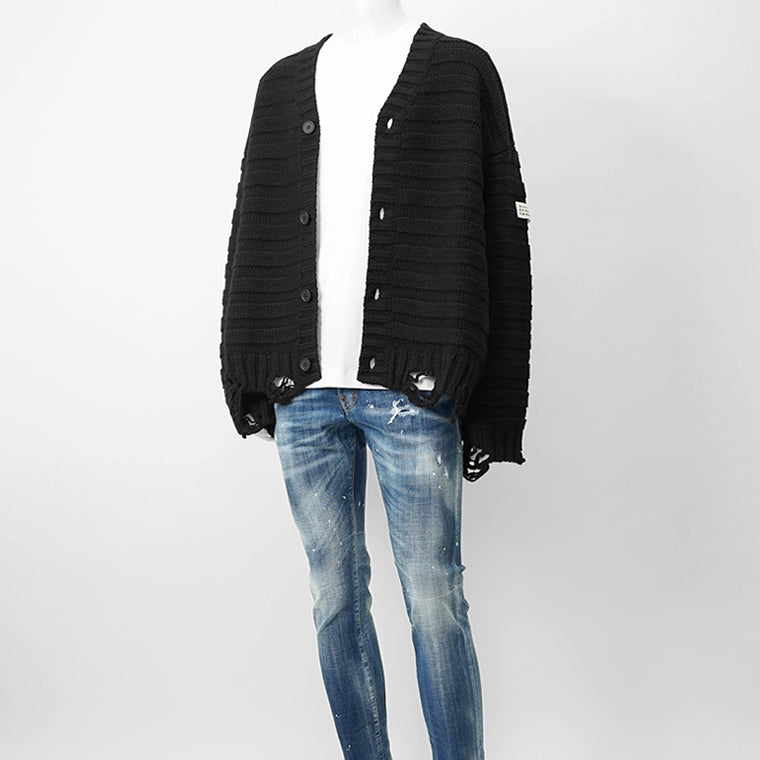 MM6 Maison Margiela メンズ カーディガン SH0HP0005 M13040 BLACK ブラック 900