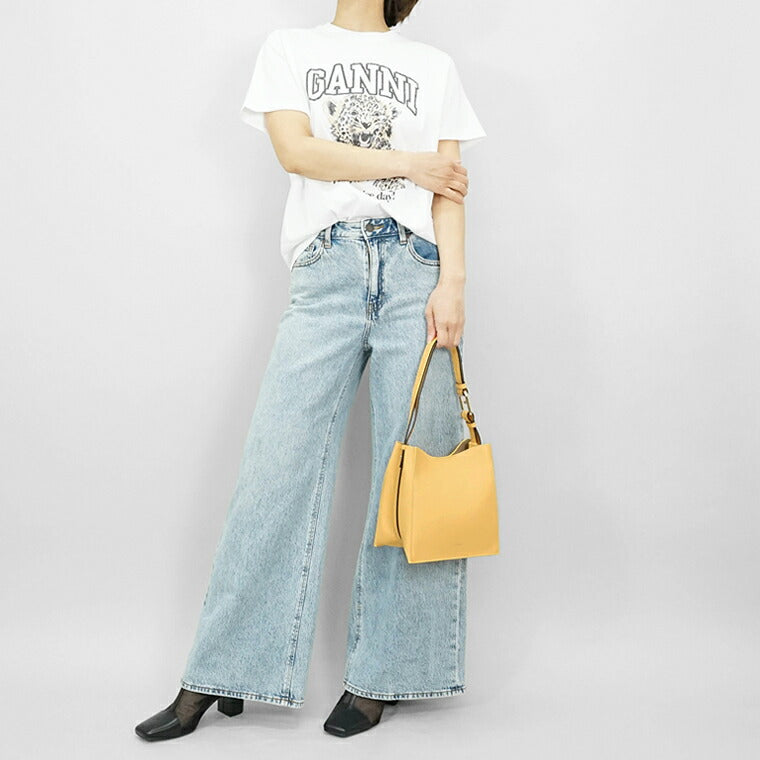 GANNI レディース Tシャツ T4124 3575 LEOPARD ホワイト 943