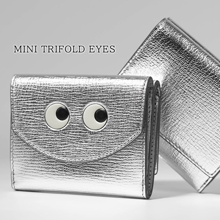 ANYA HINDMARCH レディース 3つ折り財布 MINI TRIFOLD EYES 195638 シルバー SILVER
