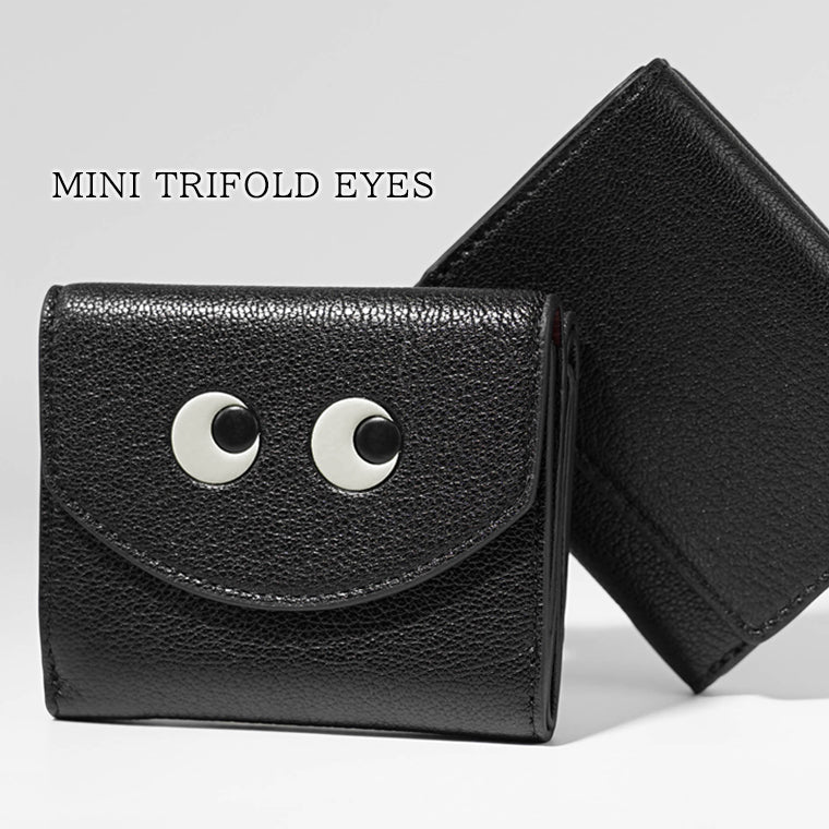 ANYA HINDMARCH レディース 3つ折り財布 MINI TRIFOLD EYES 195645 ブラック BLACK