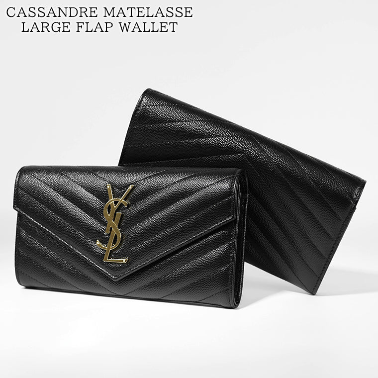 SAINT LAURENT レディース 長財布 CASSANDRE MATELASSE LARGE FLAP WALLET 372264 BOW01 NERO ブラック 1000