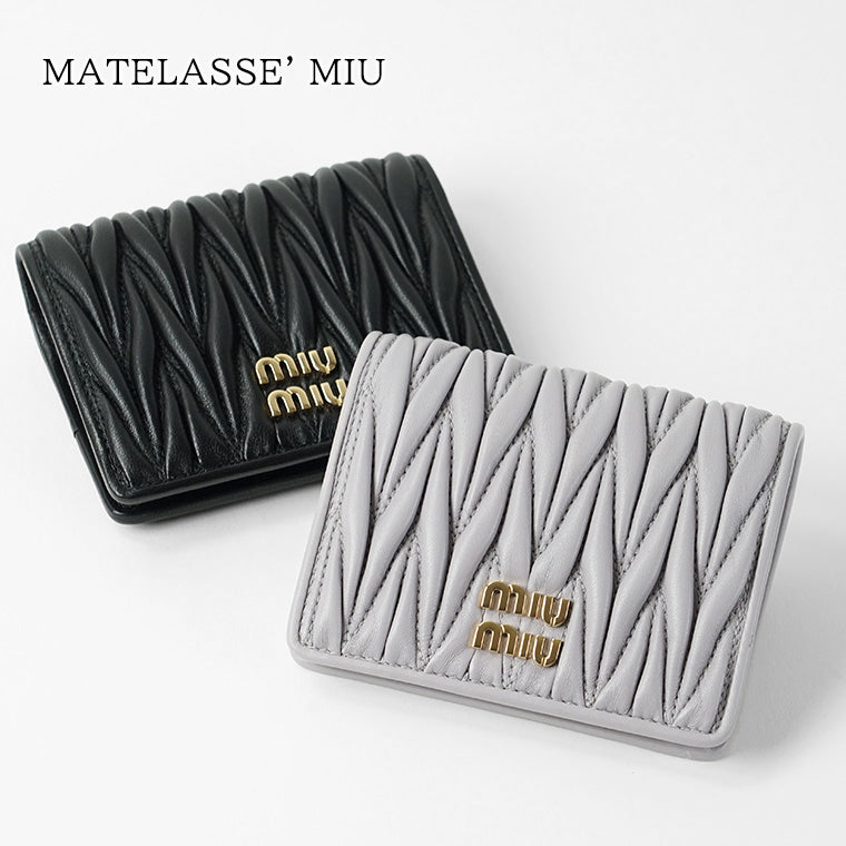 MIU MIU レディース 42 ブラック グレー ミュウミュウ MIU MIU レディース 2つ折り財布 ブラック パープル