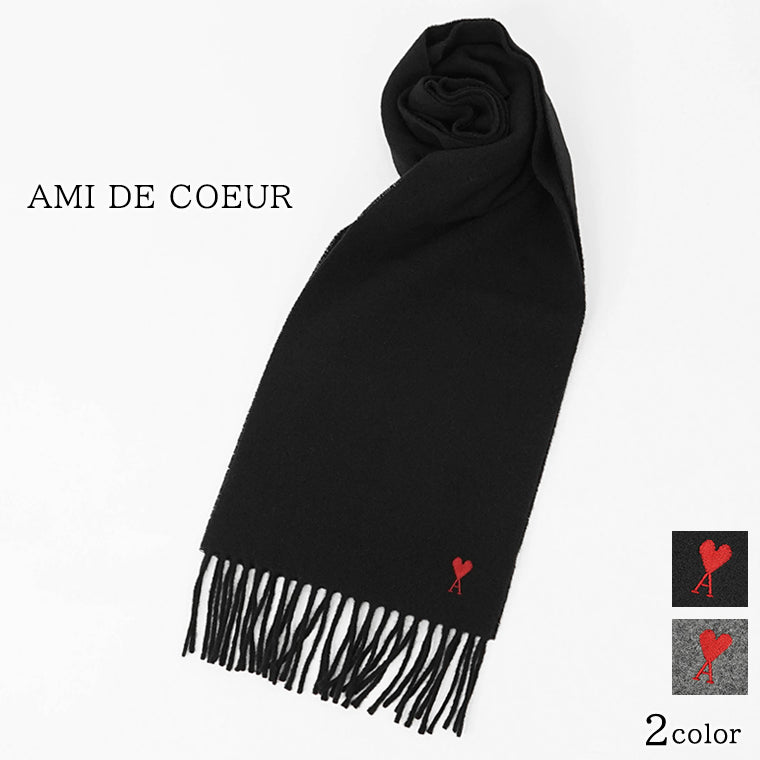 アミ AMI メンズ レディース マフラー ブラック グレー