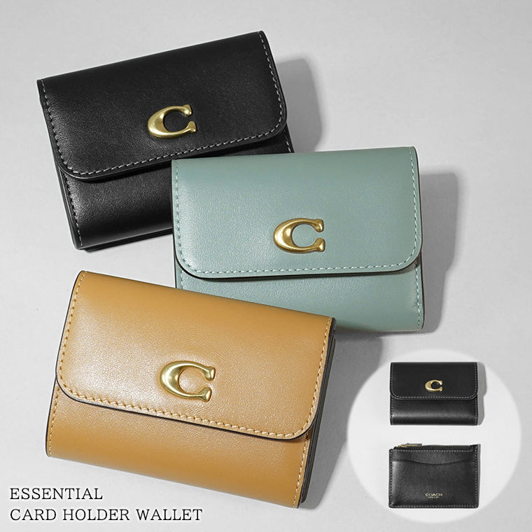 コーチ COACH レディース 3つ折り財布 ブラック セージ ハニーブラウン