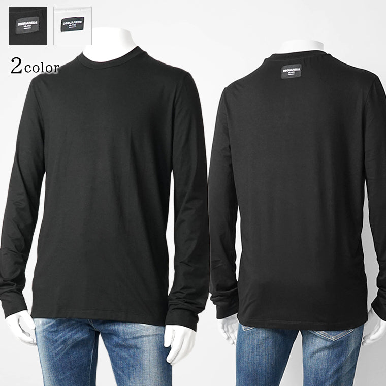 ディースクエアード DSQUARED2 メンズ 長袖Tシャツ ブラック ホワイト
