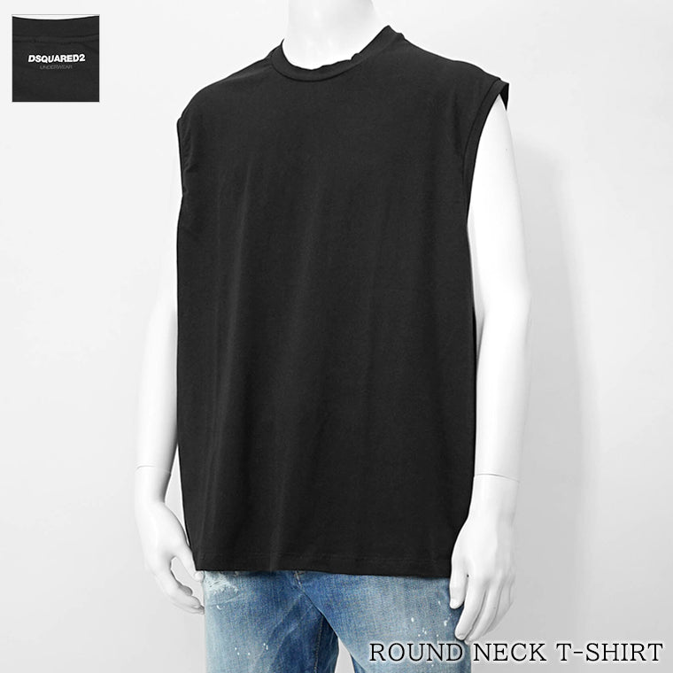 DSQUARED2 ブラック ノースリーブトップス　Tシャツ DSQUARED2 - DSQUARED2 ブラック ノースリーブトップス Tシャツ
