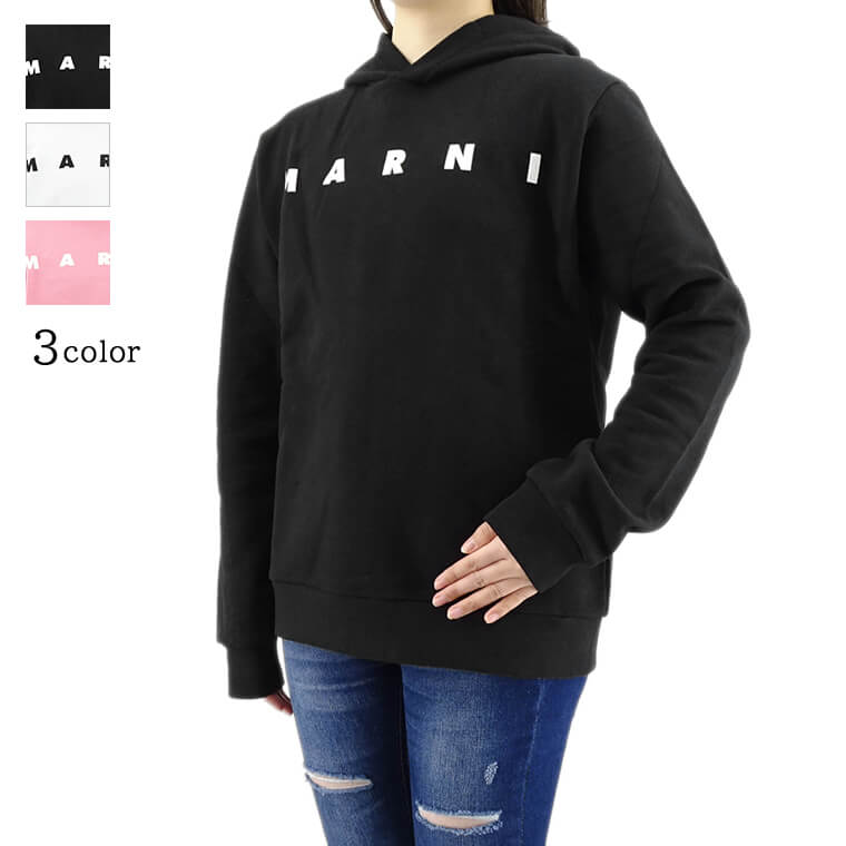 マルニ MARNI KIDS キッズ パーカー ブラック ホワイト ピンク
