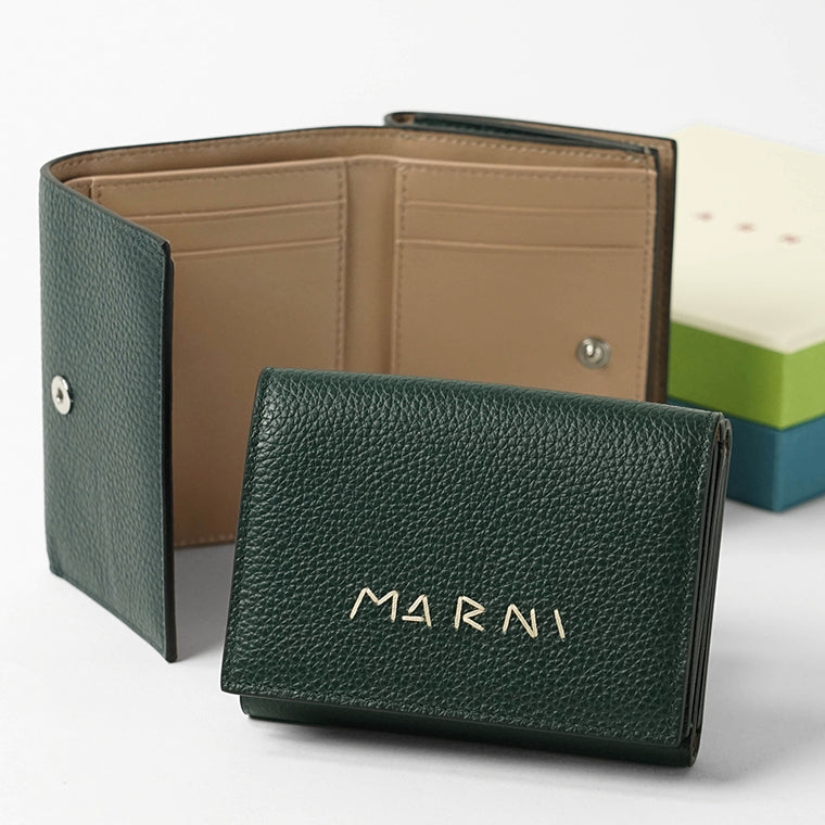 【新品未使用】MARNI 三つ折り財布 ダークグリーン00V93 最終価格‼️ マルニ MARNI メンズ 3つ折り財布 ダークぺトロール – WORLDCLUB1989