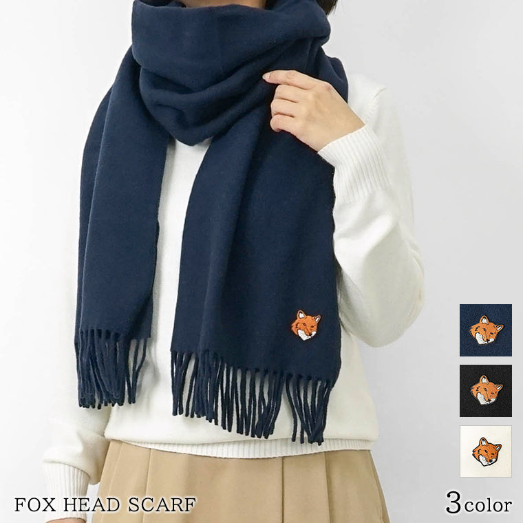 メゾンキツネ MAISON KITSUNE レディース メンズ マフラー ネイビー