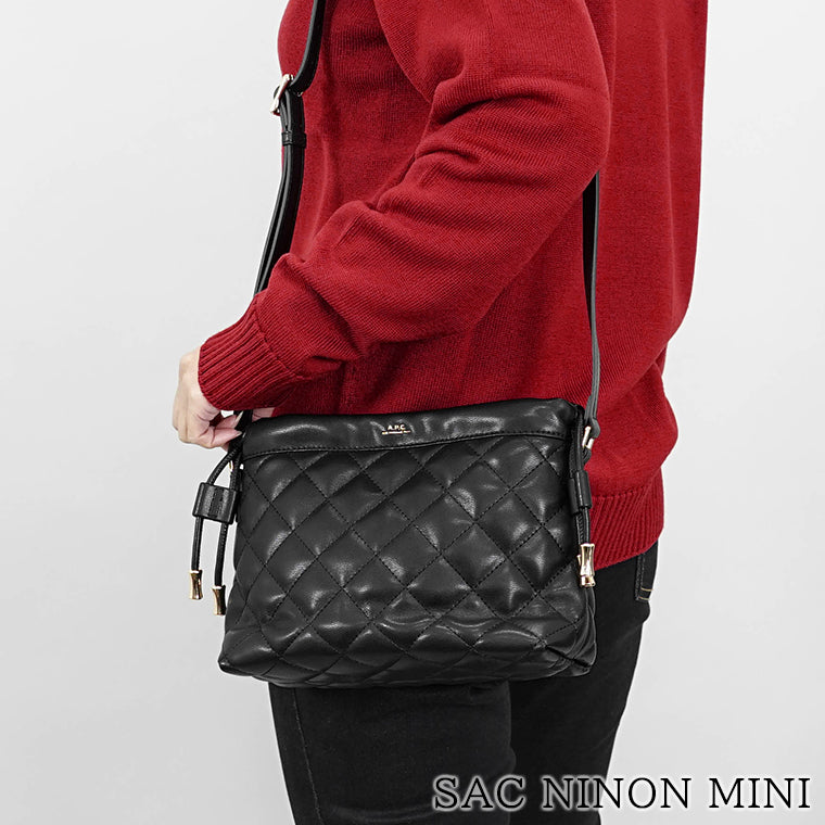 A.P.C. レディース ショルダーバッグ SAC NINON MINI PUABS F61582 NOIR ブラック LZZ