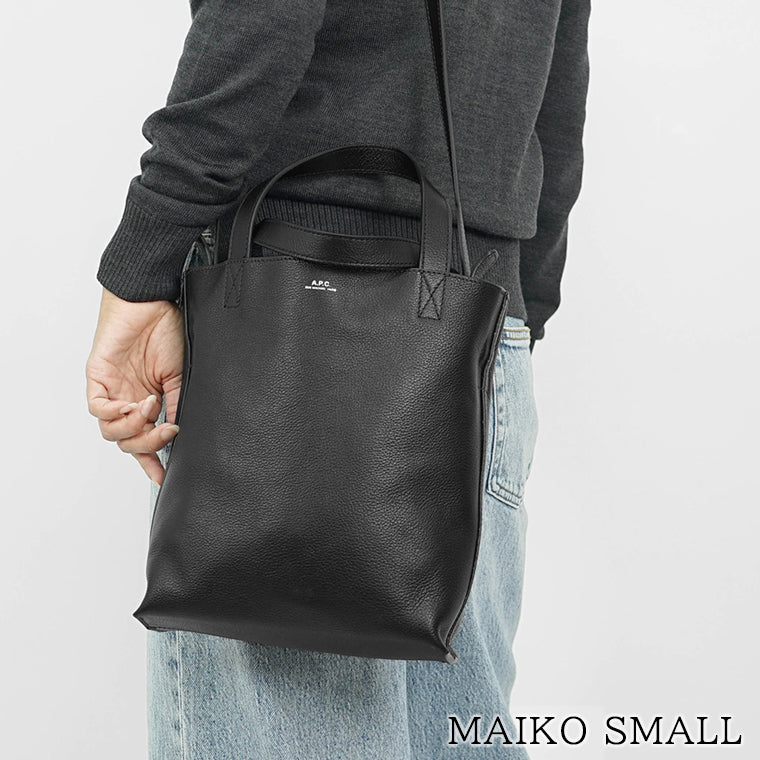 A.P.C. レディース メンズ レザートートバッグ MAIKO SMALL PXBOK M61667 BLACK ブラック LZZ