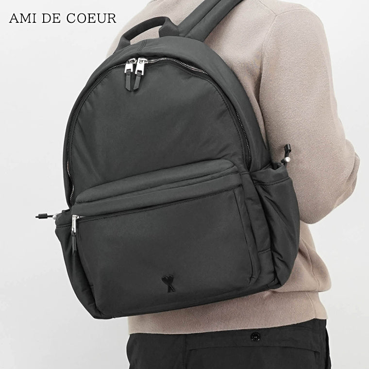 【9/3までの限定価格】AmiParis ナイロンバックパック リュック 新作【Ami Paris】ナイロン MARCEL バックパック ユニセックス