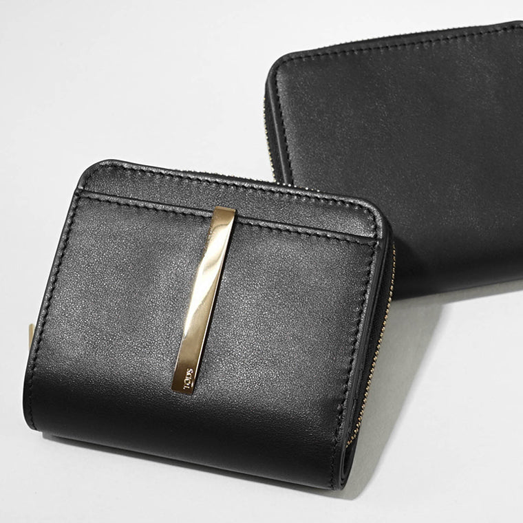 【PIZA】　TOD'S トッズ二つ折り財布本革レザーブラック黒 トッズ TOD'S 財布 二つ折り財布 折りたたみ財布 小銭入れ付き