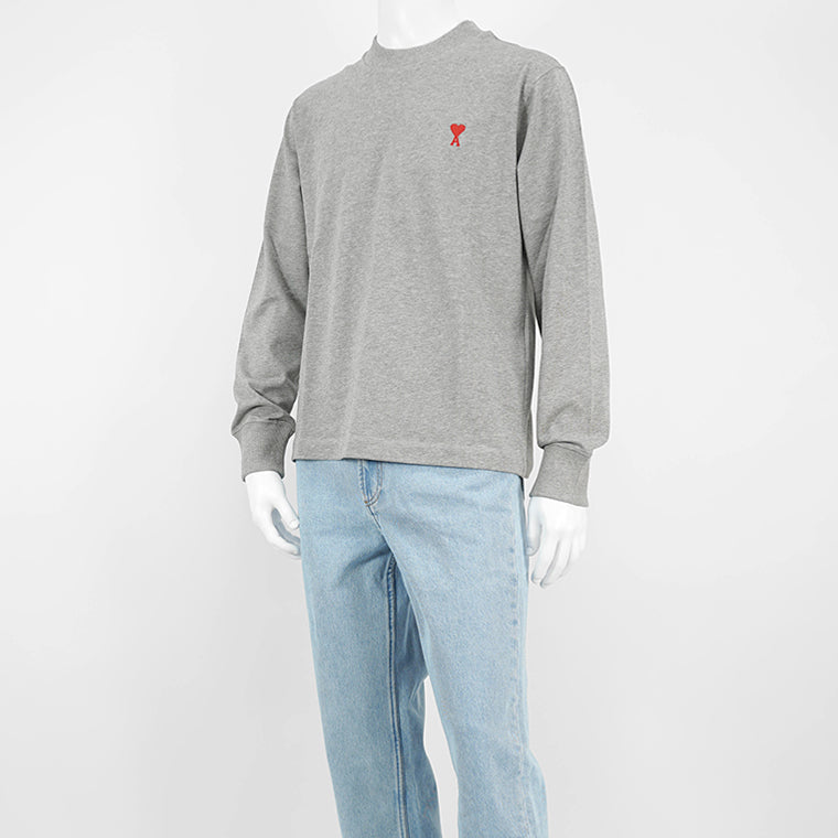 ami paris グレー 長袖カットソー ハート刺繍 楽天市場】アミ AMI レディース 長袖Tシャツ UTS200 701 GRIS CHINE