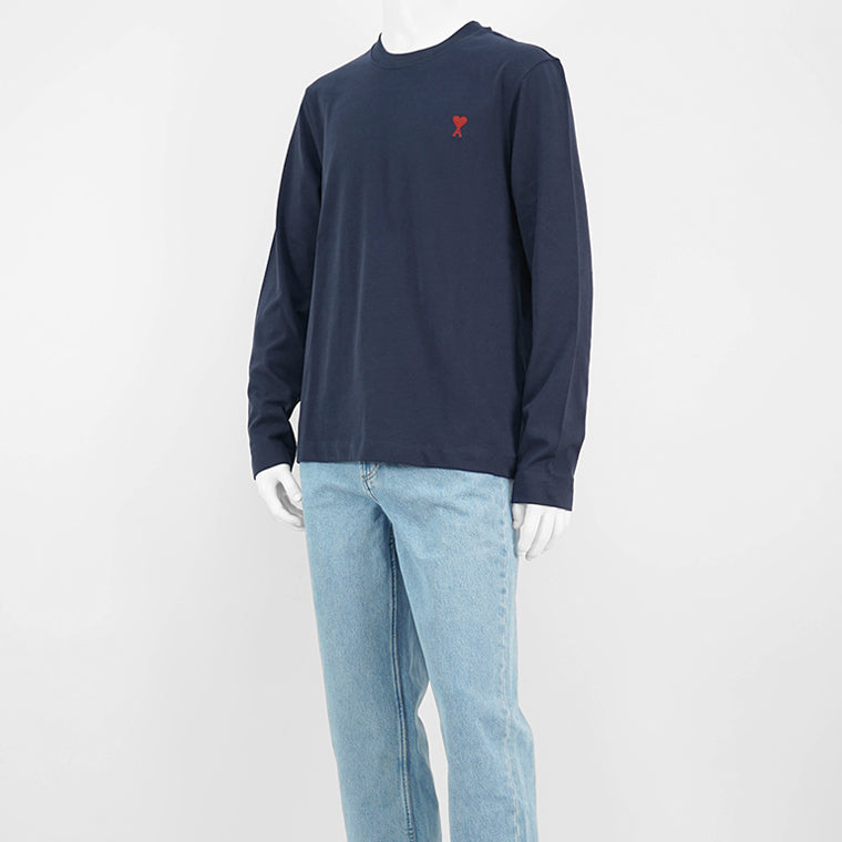 AMI メンズ 長袖Tシャツ UTS205 726 BLUE NUIT ネイビー 430