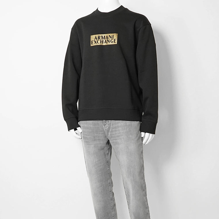 ARMANI EXCHANGE メンズ スウェットシャツ XM001892 AF10818 BLACK DIAGONAL GOLD ブラック MC237