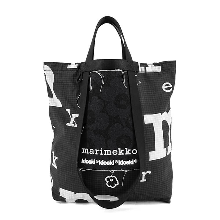 marimekko レディース メンズ トートバッグ FUNNY TOTE MARIMERKKI 092212 BLACK WHITE ブラック ホワイト 992