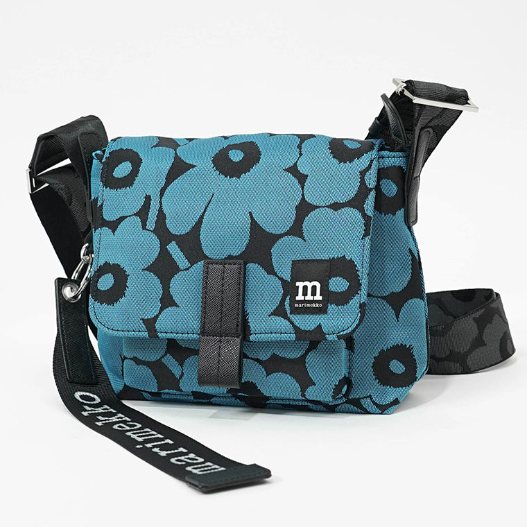 marimekko レディース メンズ ショルダーバッグ MINI MESSENGER UNIKKO 094607 BLUE BLACK ブルー ブラック 590